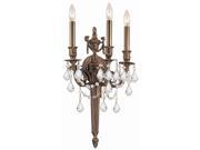 Crystorama Arlington Ornate cast Wall Sconce Clear Crystal 753 MB CL MWP