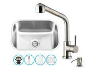 23 in. Undermount Kitchen Sink and Faucet Set