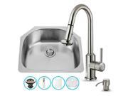24 in. Undermount Stainless Steel Kitchen Sink and Faucet Set