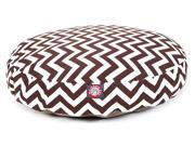 Chocolate Chevron Round Pet Bed Small 30 in. L x 30 in. W x 4 in. H 3 lbs.