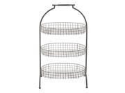 BENZARA 56829 Attractive Styled Metal Basket 3 Tier Tray