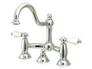 Two Handle 8 Widespread Lavatory Faucet with Brass Pop up in Chrome by Kingston Brass
