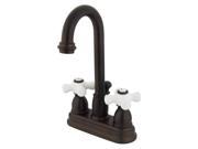 Kingston Brass KB3615PX Two Handle 4 Centerset Lavatory Faucet with Retail Pop