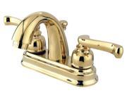 Kingston Brass KB5612FL 4 Inch Centerset Lavatory Faucet with High Rise Spout Polished Brass