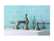 Brass Widespread Lavatory Faucet in Satin Nickel Finish