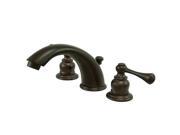 Two Handle 4 to 8 Mini Widespread Lavatory Faucet with Retail Pop up in Oil Rubbed Bronze by Kingston Brass