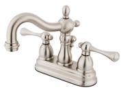 Kingston Brass KB1608BL Heritage 4 Inch Centerset Lavatory Faucet with Metal Lever Handle Satin Nickel Not CA VT Compl