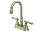 Kingston Brass KS2498AL Two Handle 4 in. Centerset Bar Faucet without Pop Up Rod