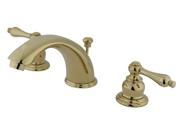 Two Handle 8 to 16 Widespread Lavatory Faucet with Retail Pop up in Polished Brass by Kingston Brass