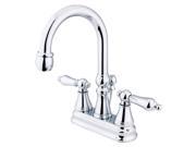 Kingston Brass KS2611AL Two Handle 4 in. Centerset Lavatory Faucet with Brass Pop up