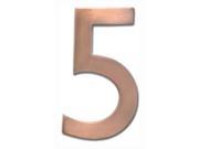 Architectural Mailboxes 3585AC 5 Solid Cast Brass 5 in. Antique Copper Floating House Number 5