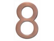 Architectural Mailboxes 3582AC Number 8 Solid Cast Brass 4 inch Floating House Number Antique Copper 8