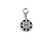 Casino Chip Charm Dangle in Silver Casino Chip Charm Dangle in Silver