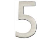 Architectural Mailboxes 3582SN Number 5 Solid Cast Brass 4 inch Floating House Number Satin Nickel 5