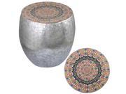 Quirky Style Kaleidoscope Art Metal Stool