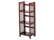 3 Shelf Folding Bookcase in Walnut Finish