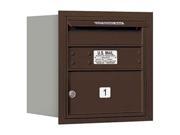 4 Door Column Horizontal Mailbox with Rear Loading in Bronze