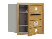 4 Door Horizontal Mailbox with Front Loading in Gold