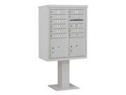 10 Door Pedestal Base High Mailbox in Gray