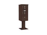 10 Door Single Column Mailbox with Pedestal Base in Bronze