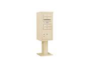 10 Door Single Column Mailbox with Pedestal Base in Sandstone