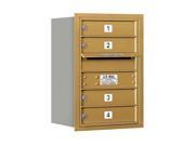 6 Door High USPS Accessed Horizontal Mailbox in Gold