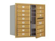 Front Loading Double Column 4C Horizontal Mailbox in Gold