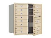 Front Loading Double Column 4C Horizontal Mailbox in Sandstone