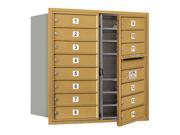 Double Column 4C Horizontal Mail Box in Gold