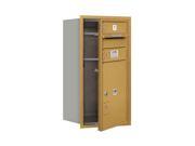 Front Loading Single Column 4C Horizontal Mailbox in Gold