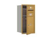 Front Loading Single Column 4C Horizontal Mail Box in Gold