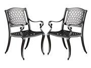 Outdoor Dining Chair in Black Sand Set of 2