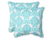 Outdoor Luminary Turquoise 18.5 inch Throw Pillow Set of 2