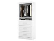 36 in. Storage Unit with 3 Drawer in White
