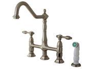 Kingston Brass KS1278TAL Tudor 8 Center Kitchen Faucet With Sprayer