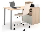 Office Workstation in Northern Maple and Sandstone Finish