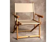 Portsmouth Oak Folding Director Chair in Linen Color