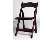 Wood Folding Chair in Mahogany w Padded Seat Set of 4