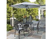 5 Pc UV Resistant Patio Dining Set in Charcoal Finish