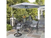 5 Pc Patio Dining Set with Tilt Mechanism Umbrella