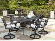 7 Pc UV Resistant Patio Dining Set in Charcoal Finish