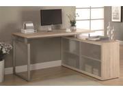 L Shaped Desk with Frosted Glass