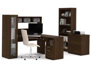 3 Pc Workstation with Lateral File and Bookcase