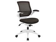 Edge White Base Office Chair in Brown