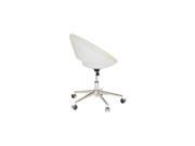 Crescent Office Swivel Chair Dark Grey Wool Fabric