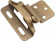 Semi Concealed Hinge 3 8 Offset Partial Wrap 1 4 Overlay 2 Pack Set of 10 Antique Brass