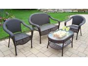 4 Pc Seating Set in Coffee Elite Resin Wicker