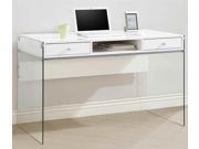 Modern Computer Desk in Glossy White