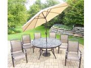 9 Pc Round Patio Dining Set in Coffee