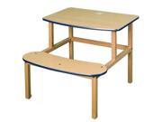 Student Desk in Maple and Blue